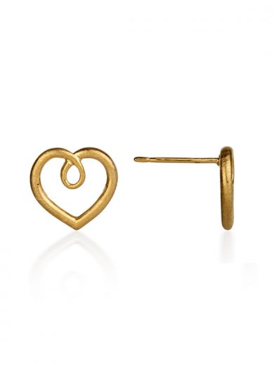 Fiona Kerr Jewellery / Hearts Gold Plated heart stud earrings - GHH01