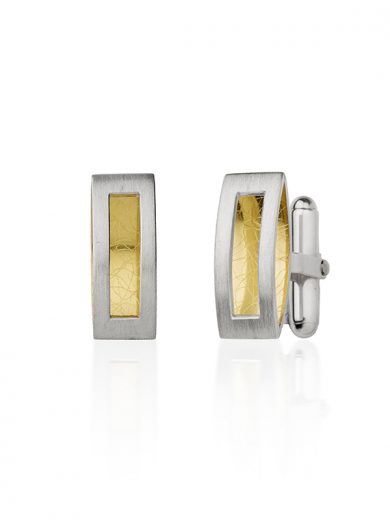 Silver and 22ct Yellow Gold Rectangle Cufflinks